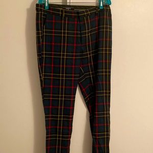 Plaid Casual Dress Pants